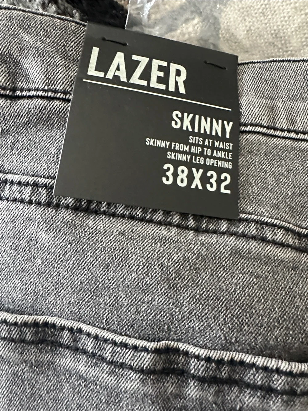 Lazer Men's Slim Skinny Jeans in Washed Gray